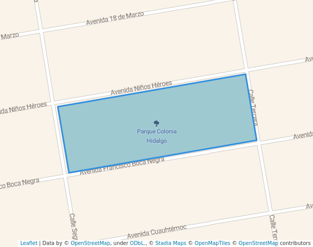 walking in Parque Colonia Hidalgo map in Ensenada