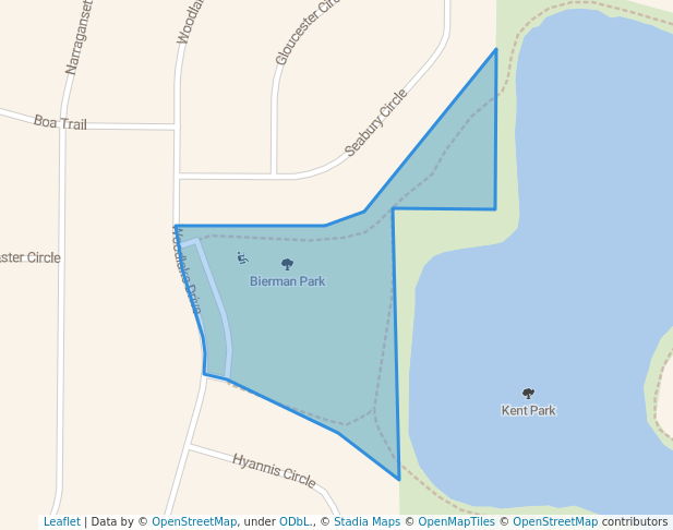 walking in Bierman Park map in Carol Stream