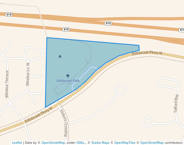 walking in Edinbrook Park map in Brooklyn Park