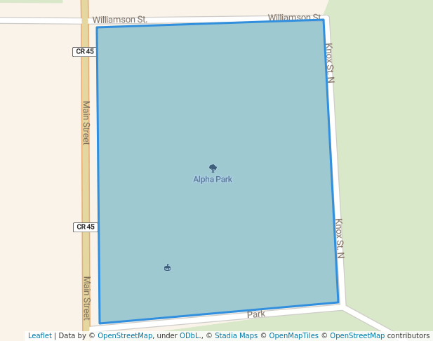 walking in Alpha Park map in Alpha