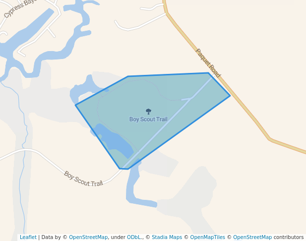walking in Boy Scout Trail map in Lacombe