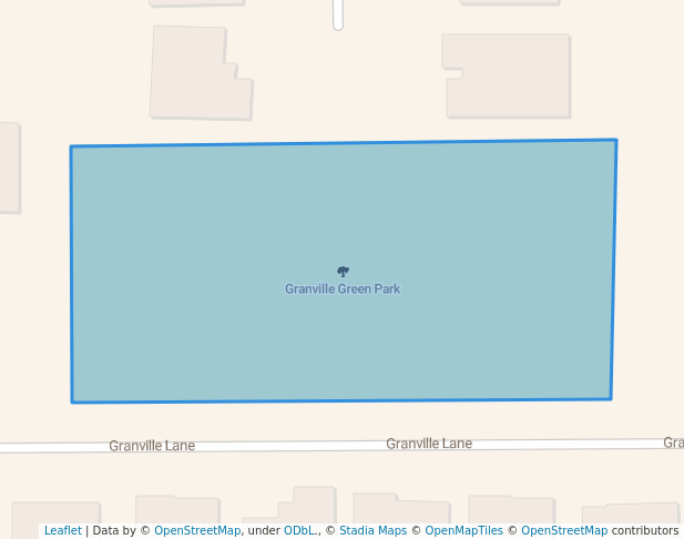 walking in Granville Green Park map in Brentwood