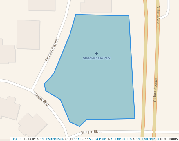 walking in Steeplechase Park map in Brentwood