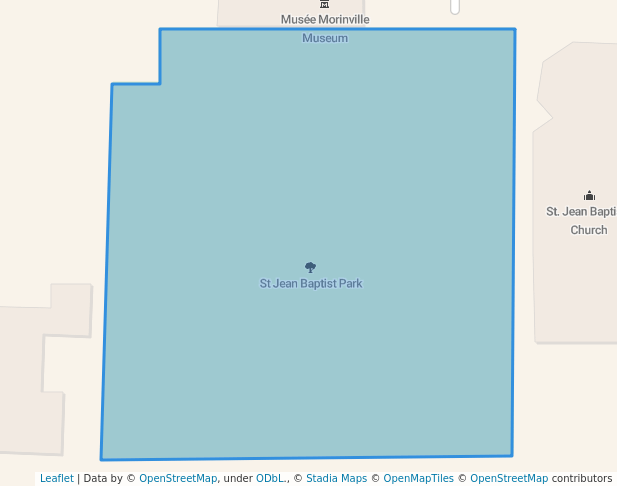 walking in St Jean Baptist Park map in Morinville