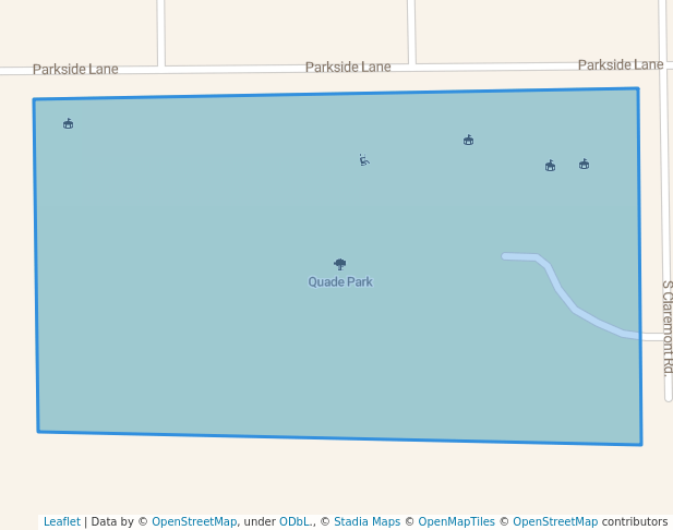 walking in Quade Park map in Saukville