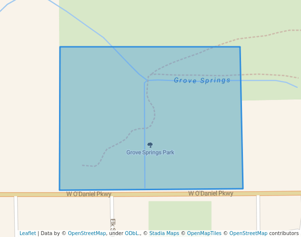 walking in Grove Springs Park map in Grove