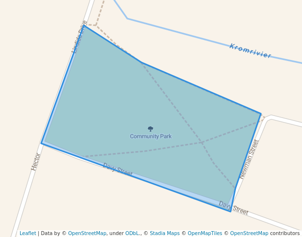 walking in Community Park map in Stellenbosch