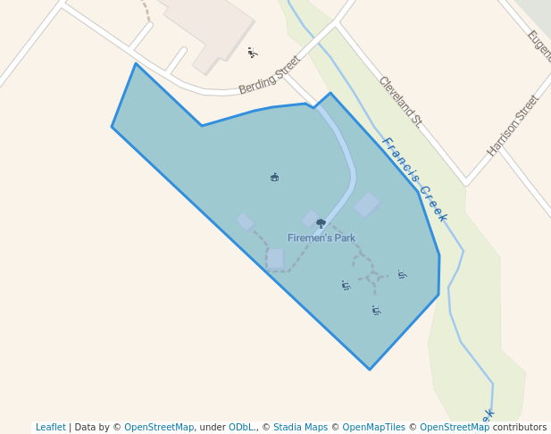 walking in Firemen's Park map in Ferndale