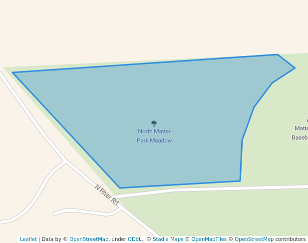 walking in North Matter Park Meadow map in Marion
