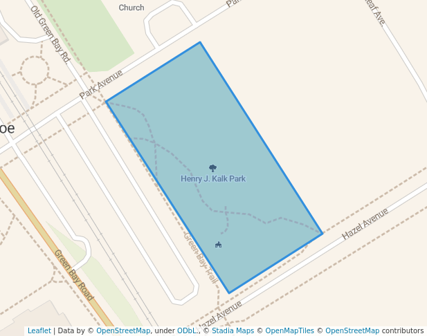 walking in Henry J. Kalk Park map in Glencoe