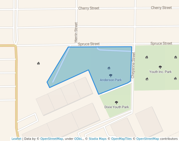 walking in Anderson Park map in Clarksdale