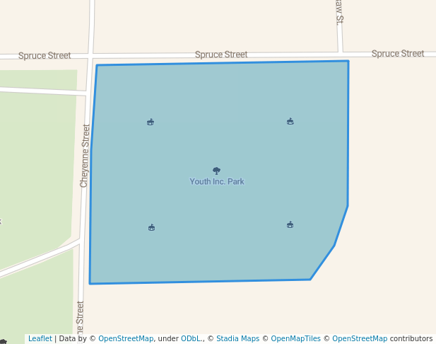 walking in Youth Inc. Park map in Clarksdale