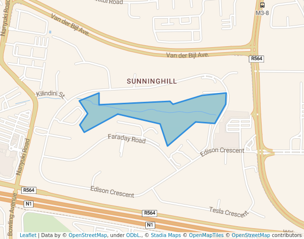 walking in Sunninghill Estate Park map in Sandton