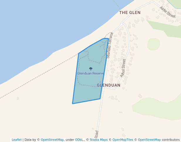 walking in Glenduan Reserve map in Glenduan