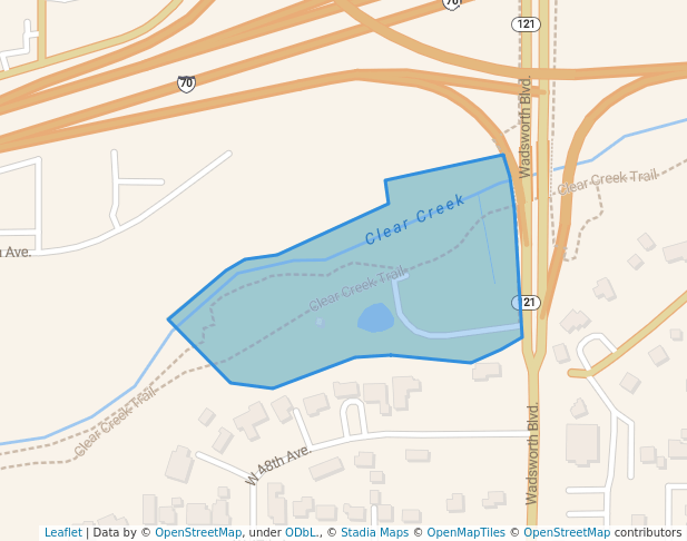 walking in Johnson Park map in Wheat Ridge