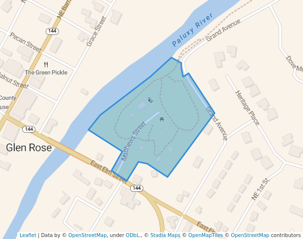 walking in Paluxy Heritage Park map in Glen Rose