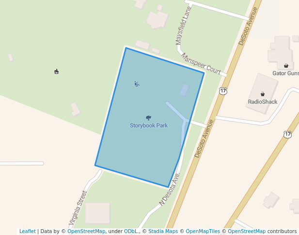 walking in Storybook Park map in Arcadia