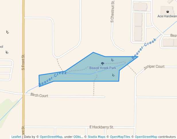 walking in Beaver Kreek Park map in North Liberty