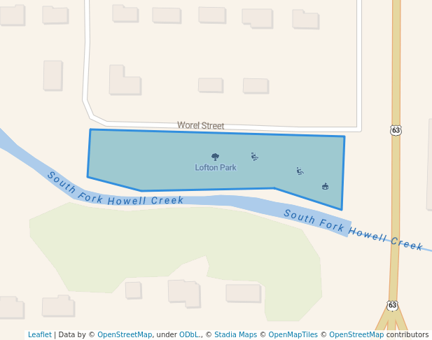 walking in Lofton Park map in West Plains