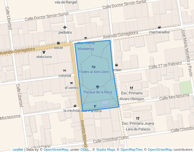 walking in Parque de la Raza map in Emiliano Zapata