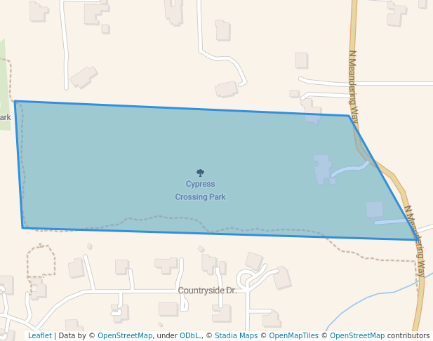 walking in Cypress Crossing Park map in Fairview