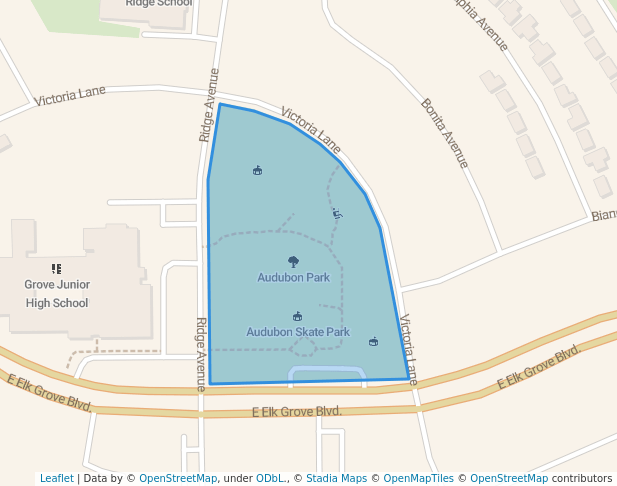 walking in Audubon Park map in Elk Grove Village