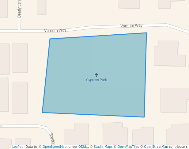 walking in Cypress Park map in Fairview