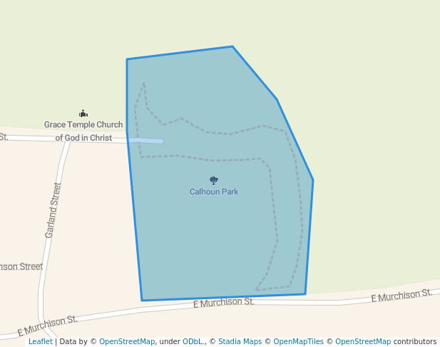 walking in Calhoun Park map in Palestine