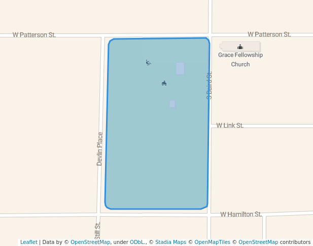 walking in PC Mills Park map in Kirksville