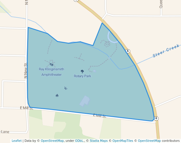 walking in Rotary Park map in Kirksville