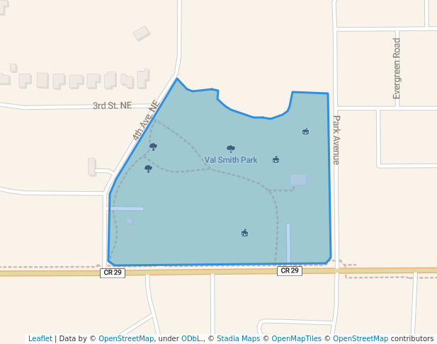 walking in Val Smith Park map in Sartell