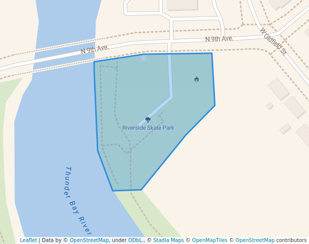 walking in Alpena North Side skate park map in Alpena