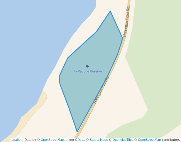 walking in Ta Rauone Reserve map in Harington Point