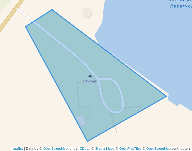 walking in City Park map in Norris City