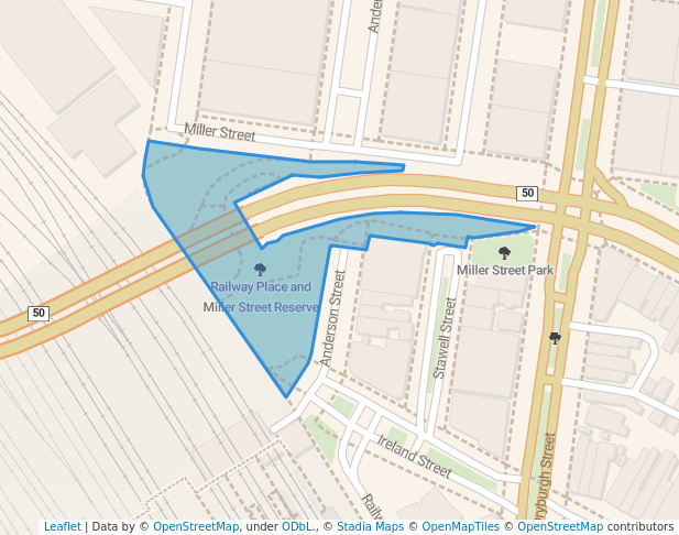 Railway Place and Miller Street Reserve