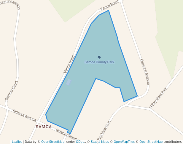 walking in Samoa County Park map in Samoa