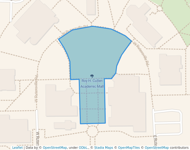 walking in Roy H. Cullen Academic Mall map in Georgetown