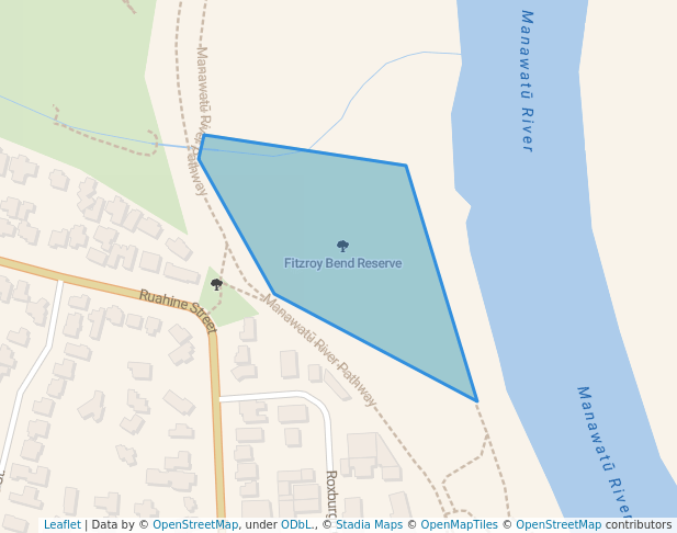 walking in Fitzroy Bend Reserve map in Palmerston North