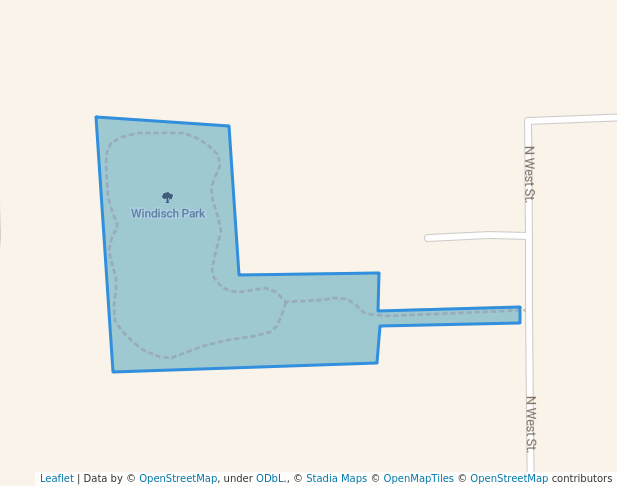 walking in Windisch Park map in Bargersville
