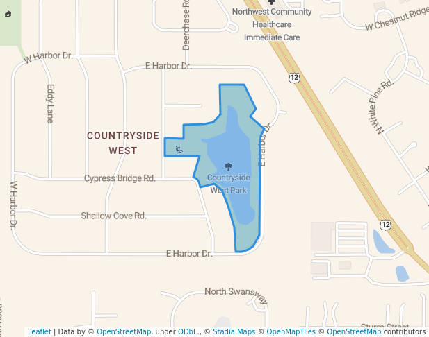 walking in Countryside West Park map in Lake Zurich