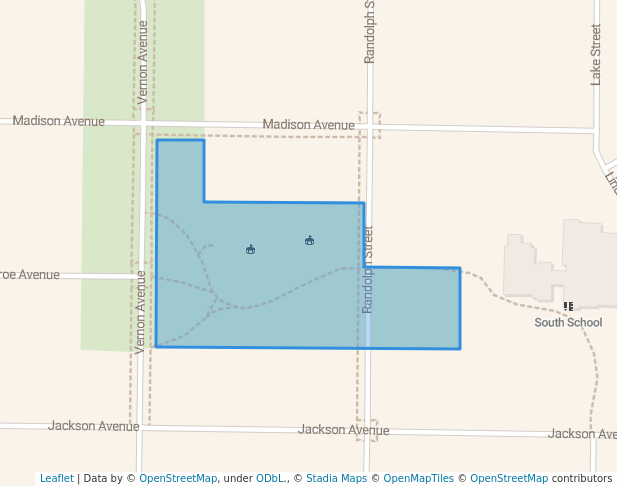 walking in Watts Park map in Glencoe