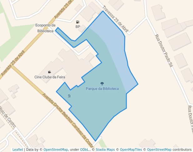 walking in Parque da Biblioteca map in Santa Maria da Feira