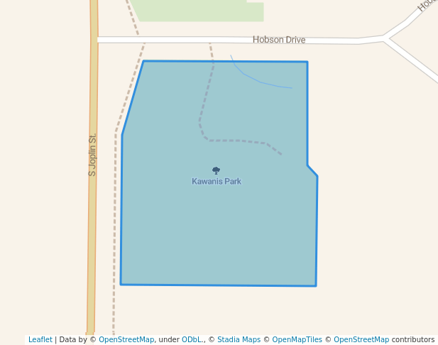 walking in Kawanis Park map in Pittsburg