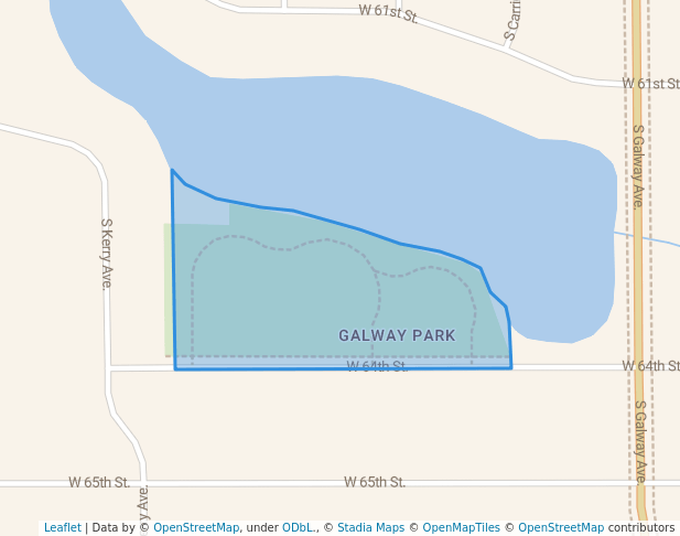 walking in Galway Park map in Sioux Falls