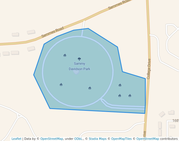 walking in Sammy Davidson Park map in Meridian
