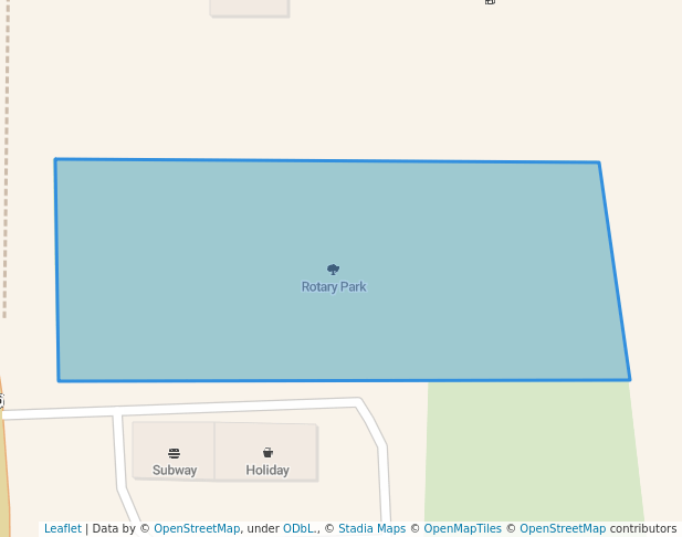 walking in Rotary Park map in Luverne