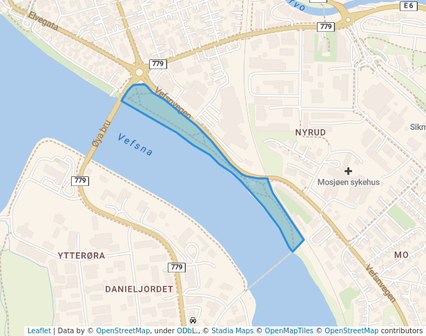 walking in Vefsnaparken map in Mosjøen