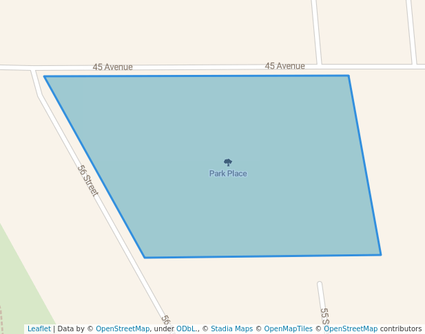 walking in Park Place map in Drayton Valley