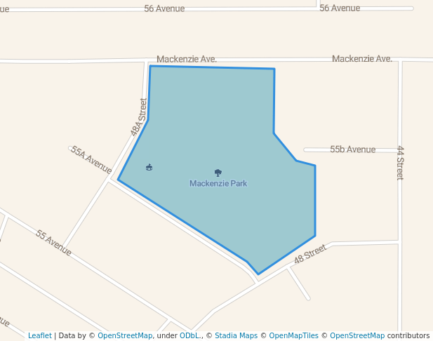 walking in Mackenzie Park map in Drayton Valley