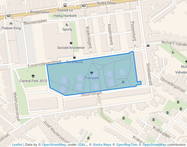 walking in Treinpark map in Leuven